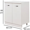 Mobile Base per Cucina Componibile Minimal Colore Bianco con 2 Ante 2 Scomparti