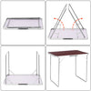 Tavolo Campeggio Picnic con Maniglia Effetto Legno 60x80x68cm Pieghevole Esterni