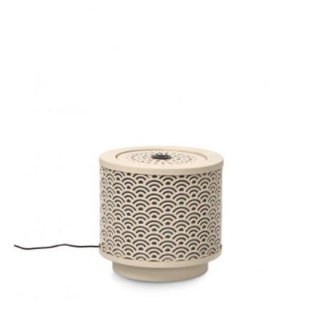 Fontana per uso interno ed esterno "akira" cilindrico beige con led