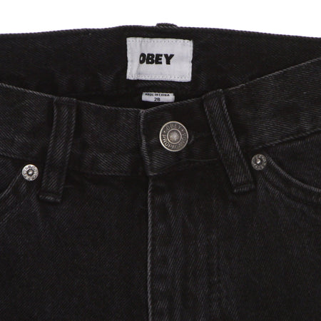 OBEY Jeans Uomo Bender Denim Pant Faded Black da uomo