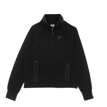 Nike Felpa Leggera Collo Alto Donna Sportswear Tech Fleece 1/4-zip Top Black/black da donna