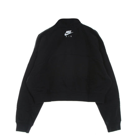 Nike Felpa Leggera Collo Alto Donna Sportswear Air 1/4- Zip Fleece Top Black/black/white da donna