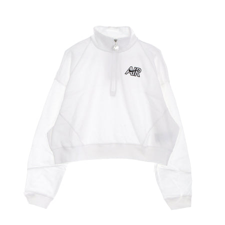 Nike Felpa Leggera Collo Alto Donna Sportswear Air 1/4- Zip Fleece Top White/white/black da donna