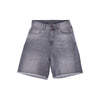 VISION OF SUPER Jeans Corto Uomo Black Coating Denim Shorts Grey da uomo