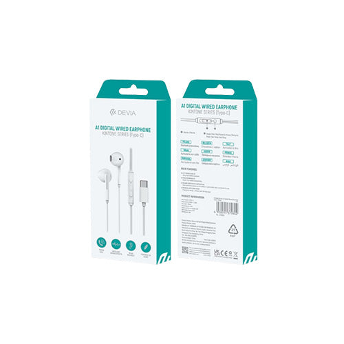 AURICOLARI A1 DIGITAL TYPE-C WHITE DEVIA