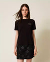 Twinset T-shirt donna regular con ricamo e logo