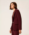 Twinset Giacca donna blazer in crêpe slim con Oval T viola Winetasting