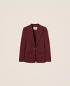 Twinset Giacca donna blazer in crêpe slim con Oval T viola Winetasting