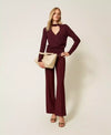 Twinset maglia donna con cut-out e incrocio viola winetasting