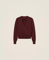 Twinset maglia donna con cut-out e incrocio viola winetasting