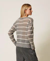 Twinset Maglia donna in misto mohair con pizzo e spacchi