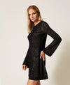 Twinset Abito donna corto in maglia traforata