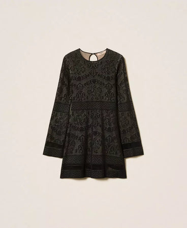 Twinset Abito donna corto in maglia traforata