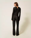 Twinset Pantaloni donna flare in maglia traforata