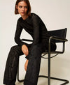 Twinset Pantaloni donna flare in maglia traforata