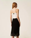 Twinset Gonna longuette in maglia con pizzo