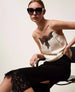 Twinset Gonna longuette in maglia con pizzo