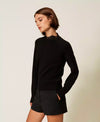 Twinset Maglia donna lupetto con pizzo