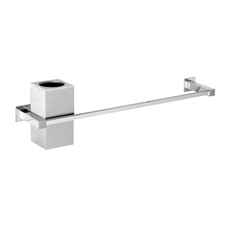 Porta salviette da bagno cm 40 + porta bicchiere da bagno linea Picasso in ottone cromato - accessori bagno