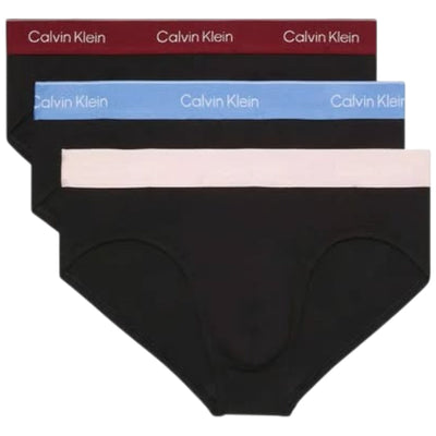 Calvin Klein pack 3 slip neri con fascia colorata LV00NB43882VA