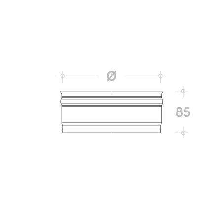 Tappo in rame da 230mm cieco senza scarico condensa innesto F