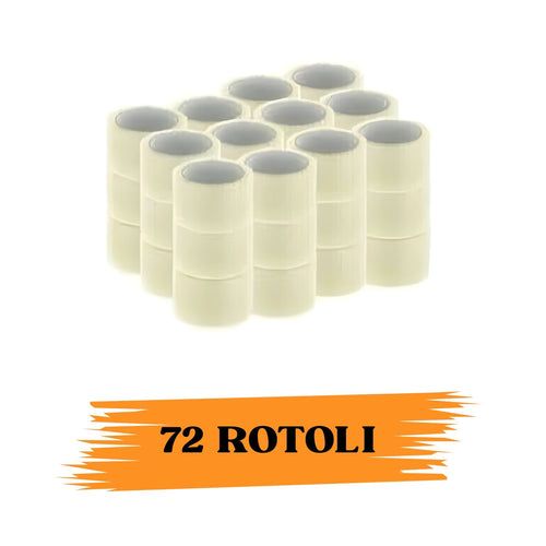 EcoPrice® Nastro Adesivo Imballaggio Trasparente Yellow 48mmx66m 72 Rotoli Scotch