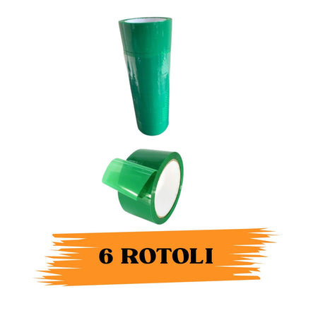 EcoPrice® Nastro Adesivo Imballaggio Colorato Green 48mmx66m 6 Rotoli Scotch