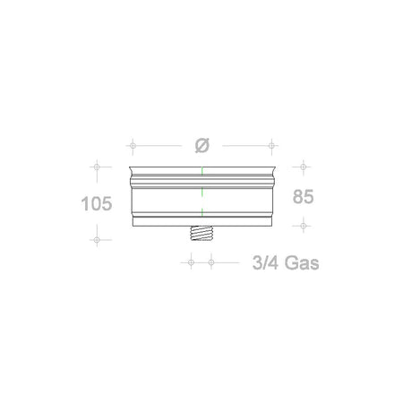 Tappo in rame da 250mm con spurgo per scarico condensa innesto F