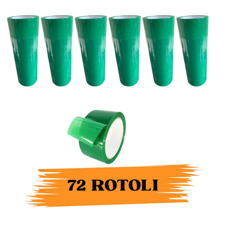 EcoPrice® Nastro Adesivo Imballaggio Colorato Green 48mmx66m 72 Rotoli Scotch