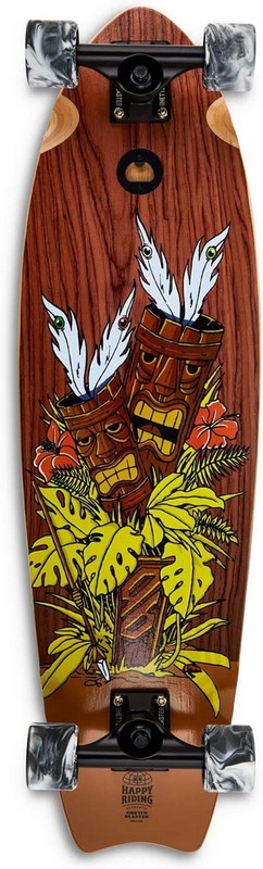 Cruiser Skateboard GHETTOBLASTER CRUISER TIKI TOTEM  MOGANO FISH TAIL 33 9.5