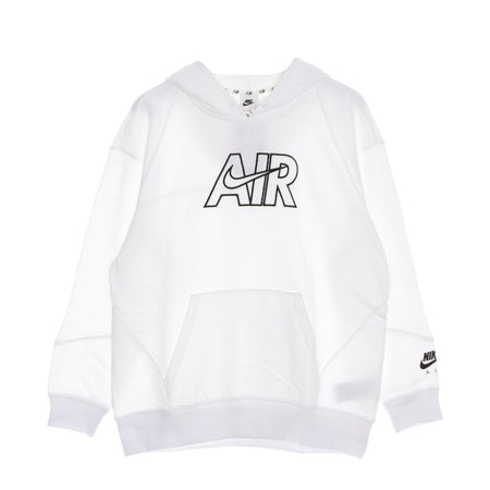 Nike Felpa Leggera Cappuccio Donna Sportswear Air Fleece Hoodie White/white/black da donna