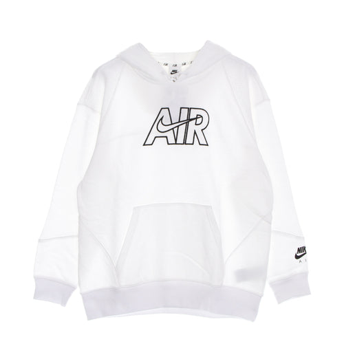 Nike Felpa Leggera Cappuccio Donna Sportswear Air Fleece Hoodie White/white/black da donna