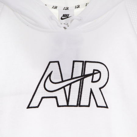 Nike Felpa Leggera Cappuccio Donna Sportswear Air Fleece Hoodie White/white/black da donna