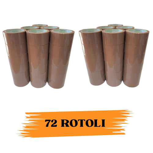 EcoPrice® Nastro Adesivo Imballaggio Colorato Avana C. 48mmx132m 72 Rotoli Scotch