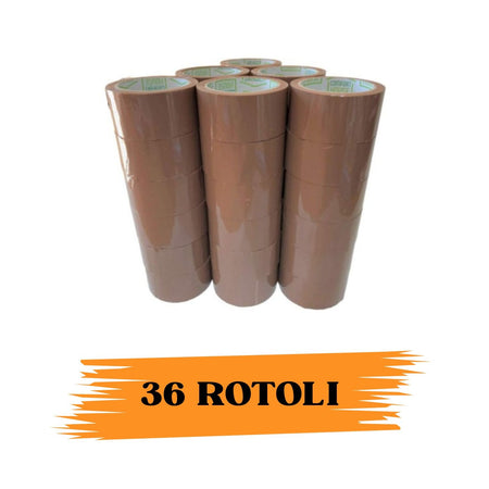 EcoPrice® Nastro Adesivo Imballaggio Colorato Avana S. 48mmx66m 36 Rotoli Scotch