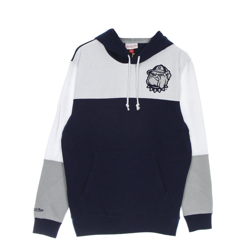 MITCHELL & NESS Felpa Cappuccio Uomo Ncaa Fusion Fleece 2.0 Geohoy Navy/white da uomo
