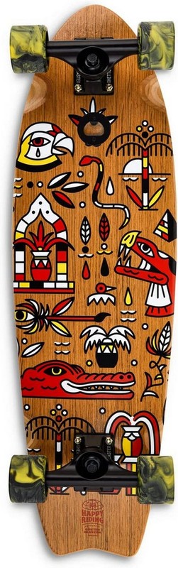 Cruiser Skateboard GHETTOBLASTER CRUISER GEROGLIFIC  FISHTAIL TEAK  30 9