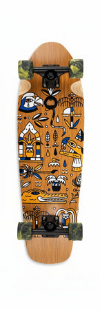 Cruiser Skateboard GHETTOBLASTER CRUISER GEROGLIFIC TEAK  32" 9.125"