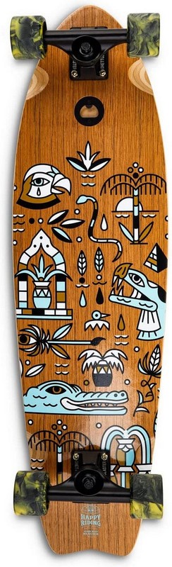 Cruiser Skateboard GHETTOBLASTER CRUISER GEROGLIFIC  FISH TAIL TEAK  33 9.5