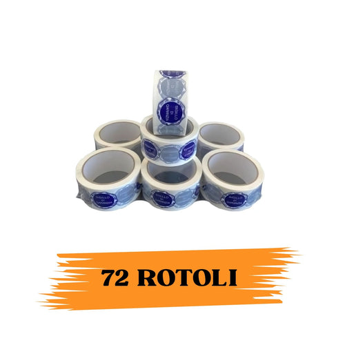 EcoPrice® Nastro Adesivo Imballaggio SIGILLO DI GARANZIA 48mmx66m 72 Rotoli Scotch