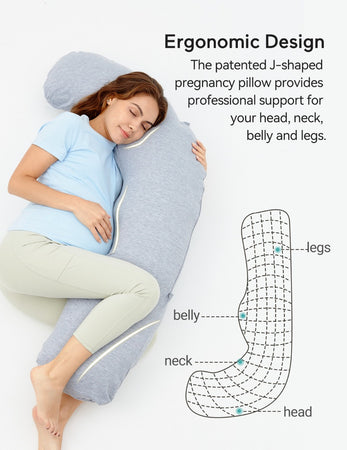 Cuscino gravidanza a forma di J Momcozy
