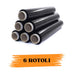 Pellicola Film Estensibile Nero Da 2,5 Kg 23 Micron Bobina Super Resistente 6 Rotoli EcoPrice®