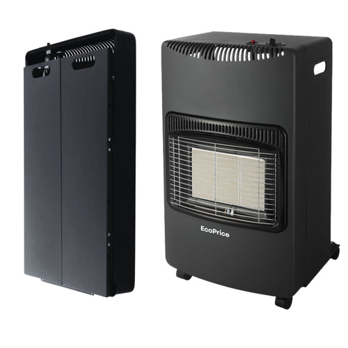 EcoPrice®Stufa A Gas Pieghevole,Infrarossi,Accensione Piezoelettrica,Adatta Per GPL/Butano/Propano,A 15 Kg,Sistema ODS