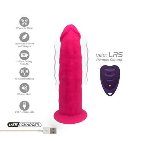 SilexD vibratore dildo vibrante fallo in silicone doppia densità con telecomando wireless 17,5 cm