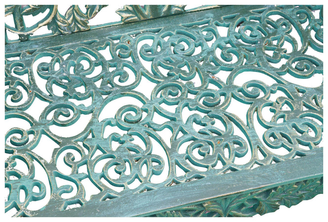 Biscottini Panchina Liberty in ghisa finitura verde anticata L110xPR56xH86 cm Robusta