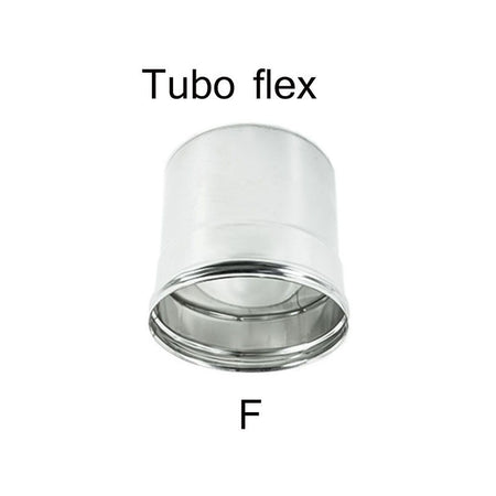 Raccordo inox F da 180mm per collegare tubo flessibile a tubo rigido