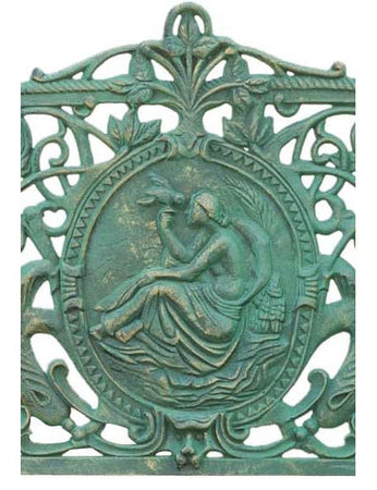 Biscottini Panchina Liberty in ghisa finitura verde anticata L105xPR43xH90 cm Robusta