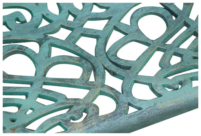 Biscottini Panchina Liberty in ghisa finitura verde anticata L105xPR43xH90 cm Robusta