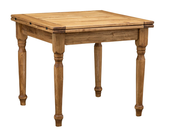 Biscottini Tavolo Country allungabile in legno massello di tiglio L90xPR90xH80 cm. Made in Italy