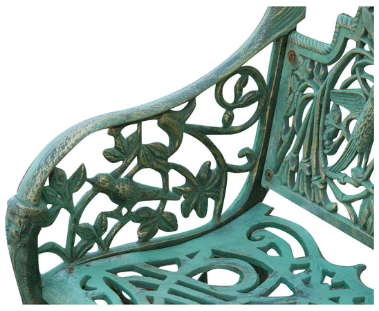 Biscottini Panchina Liberty in ghisa finitura verde anticata L105xPR43xH90 cm Robusta